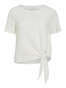VIAMALINA OPEN O-NECK S/S TOP/VOL/PB snow white