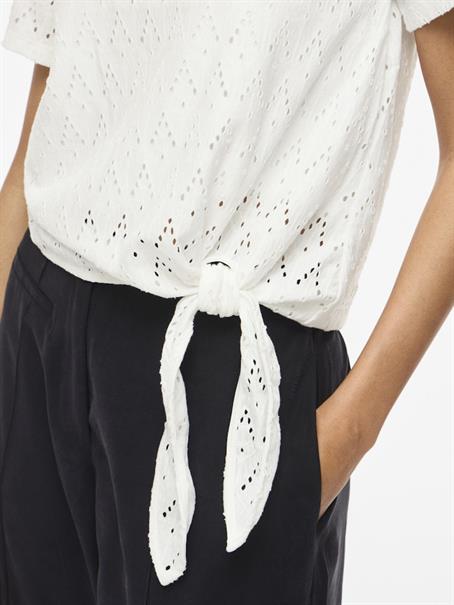 VIAMALINA OPEN O-NECK S/S TOP/VOL/PB snow white