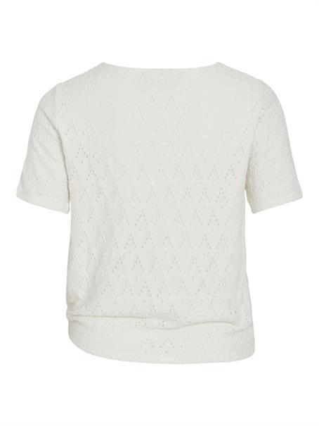 VIAMALINA OPEN O-NECK S/S TOP/VOL/PB snow white