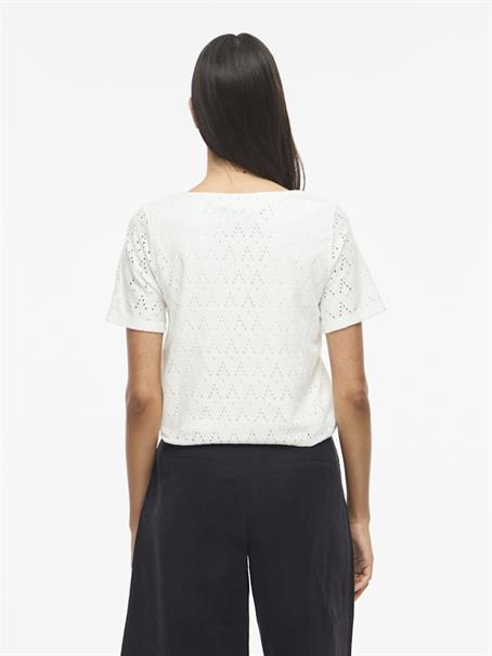VIAMALINA OPEN O-NECK S/S TOP/VOL/PB snow white
