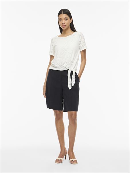 VIAMALINA OPEN O-NECK S/S TOP/VOL/PB snow white
