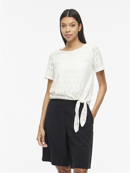 VIAMALINA OPEN O-NECK S/S TOP/VOL/PB snow white