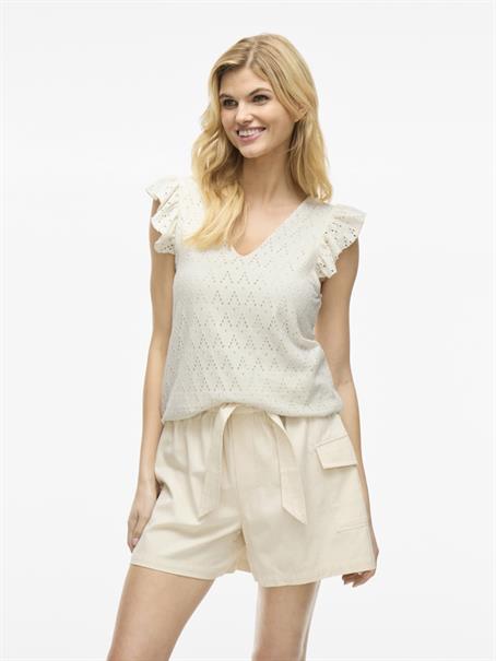 VIAMALINA V-NECK C/S TOP/PB birch