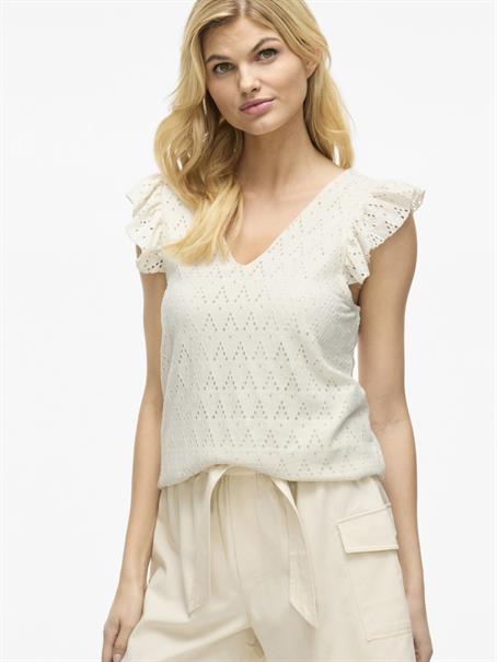 VIAMALINA V-NECK C/S TOP/PB birch