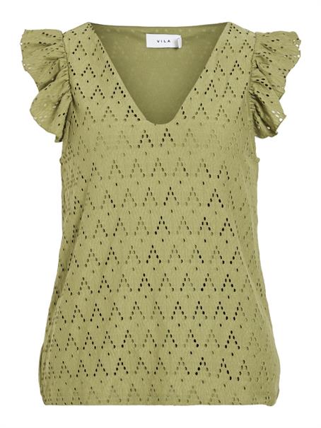 VIAMALINA V-NECK C/S TOP/PB sage