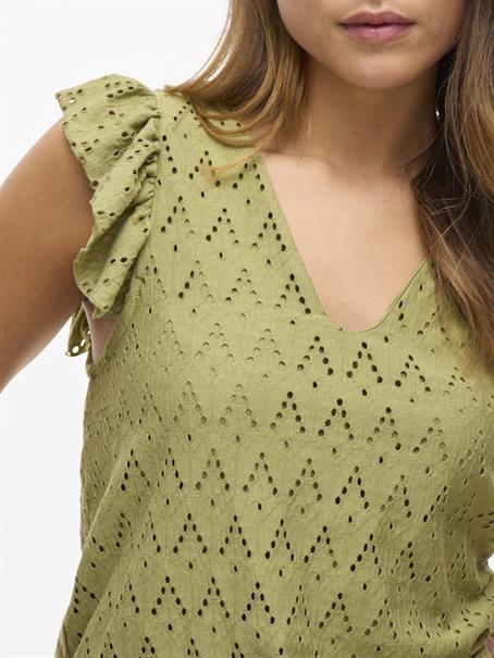 VIAMALINA V-NECK C/S TOP/PB sage