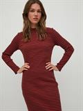 VIBALU CREW NECK L/S MIDI DRESS - NOOS fired brick