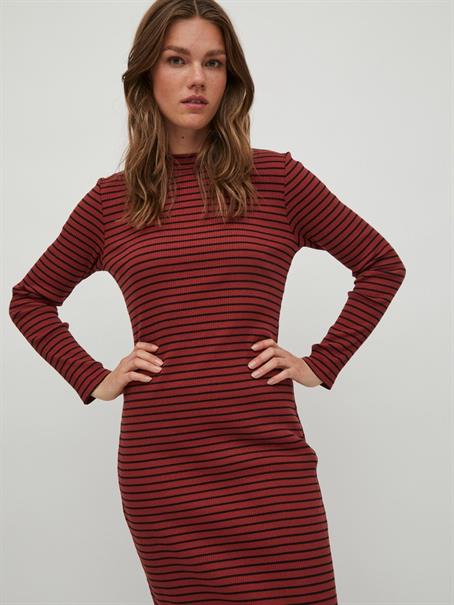 VIBALU CREW NECK L/S MIDI DRESS - NOOS fired brick