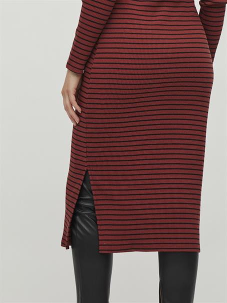 VIBALU CREW NECK L/S MIDI DRESS - NOOS fired brick