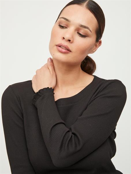 VIBALU L/S RIB TOP black