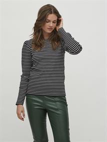 VIBALU PUFF L/S RIB TOP - NOOS black