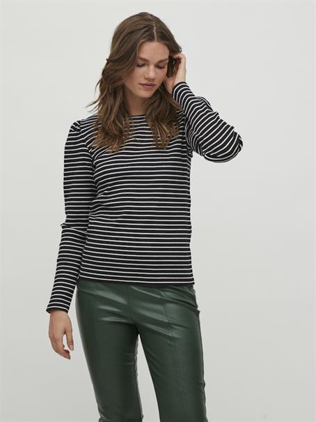 VIBALU PUFF L/S RIB TOP - NOOS black