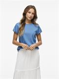 VIBISTA C/S O-NECK TOP - NOOS medium blue denim
