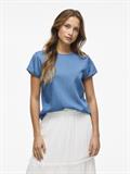 VIBISTA C/S O-NECK TOP - NOOS medium blue denim