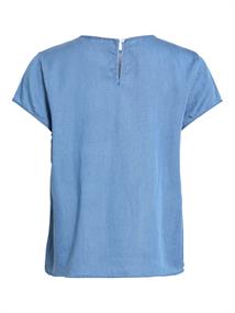 VIBISTA C/S O-NECK TOP - NOOS medium blue denim