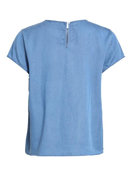 VIBISTA C/S O-NECK TOP - NOOS medium blue denim