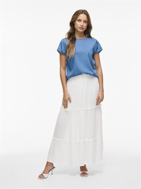 VIBISTA C/S O-NECK TOP - NOOS medium blue denim
