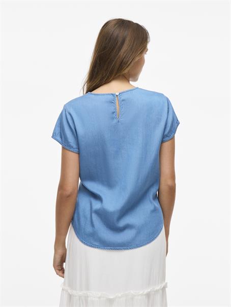 VIBISTA C/S O-NECK TOP - NOOS medium blue denim
