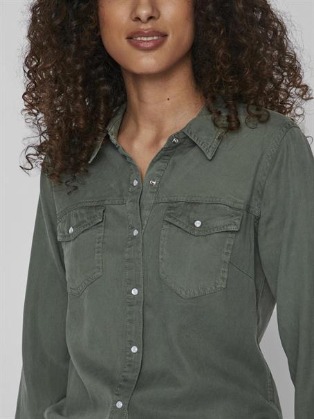 VIBISTA DENIM SHIRT-NOOS duck green