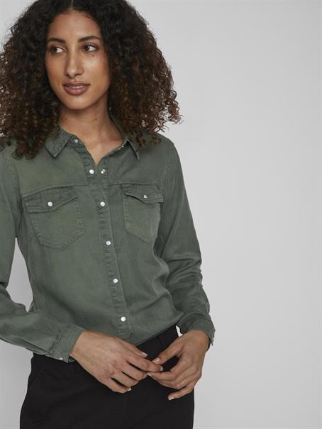 VIBISTA DENIM SHIRT-NOOS duck green
