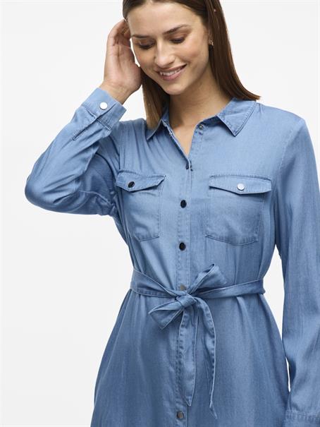 VIBISTA L/S SHIRT DRESS medium blue denim