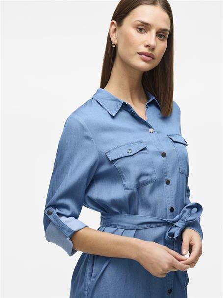VIBISTA L/S SHIRT DRESS medium blue denim