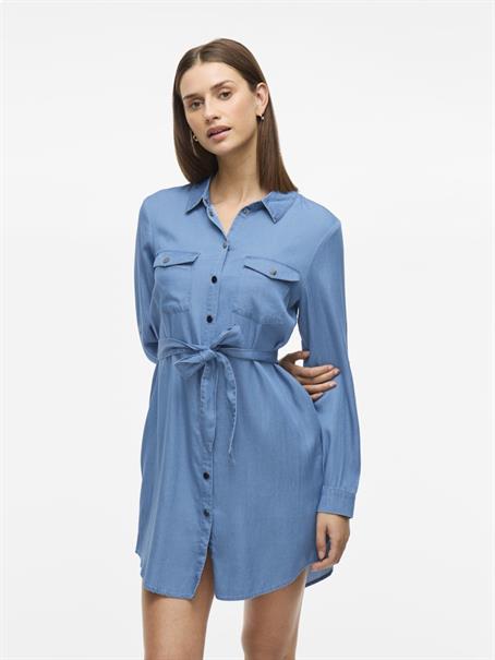 VIBISTA L/S SHIRT DRESS medium blue denim