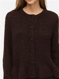 VIBOWS L/S FLOUNCE KNIT CARDIGAN-NOOS coffee bean