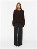 VIBOWS L/S FLOUNCE KNIT CARDIGAN-NOOS coffee bean