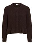 VIBOWS L/S FLOUNCE KNIT CARDIGAN-NOOS coffee bean