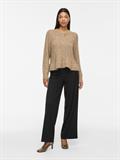 VIBOWS L/S FLOUNCE KNIT CARDIGAN-NOOS dark natural melange
