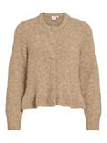 VIBOWS L/S FLOUNCE KNIT CARDIGAN-NOOS dark natural melange