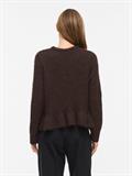 VIBOWS L/S FLOUNCE KNIT PULLOVER coffee bean