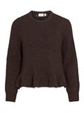 VIBOWS L/S FLOUNCE KNIT PULLOVER coffee bean