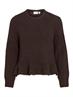 VIBOWS L/S FLOUNCE KNIT PULLOVER coffee bean