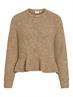 VIBOWS L/S FLOUNCE KNIT PULLOVER dark natural melange
