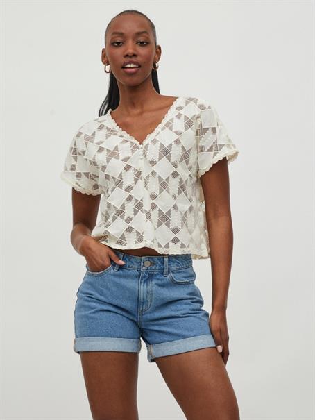 VICALVINA V-NECK S/S TOP/DC/LS birch