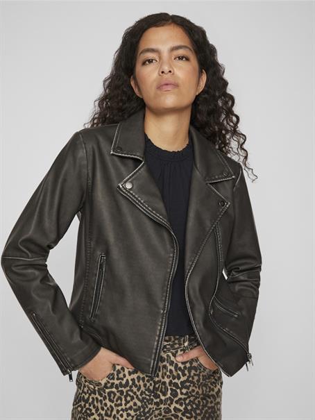 VICARA WASHED COATED JACKET black