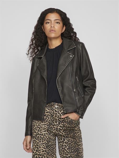 VICARA WASHED COATED JACKET black