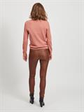VICHASSA V-NECK L/S BUTTON KNIT TOP/L desert sand