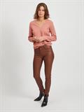 VICHASSA V-NECK L/S BUTTON KNIT TOP/L desert sand