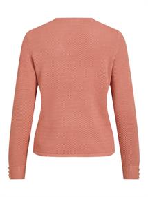 VICHASSA V-NECK L/S BUTTON KNIT TOP/L desert sand