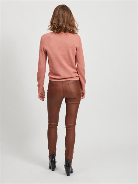 VICHASSA V-NECK L/S BUTTON KNIT TOP/L desert sand