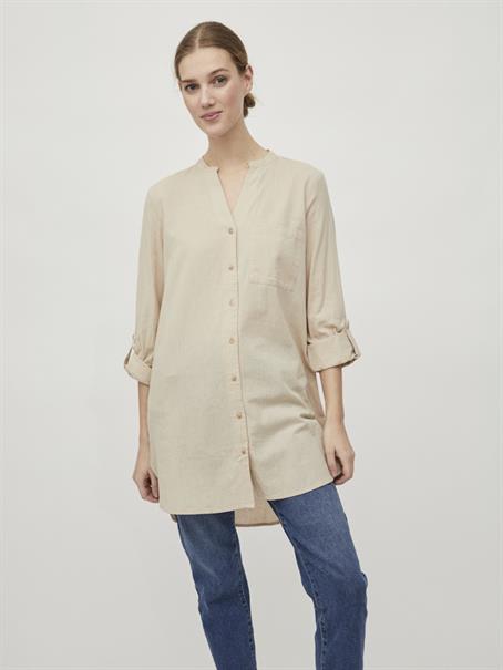 VICHELLIE L/S V-NECK TUNIC cement