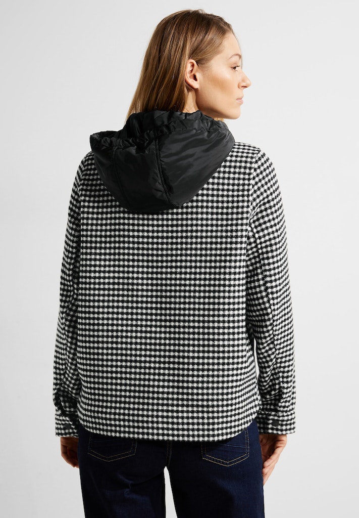 Cecil Damen Blazer Vichy Overshirt mit Kapuze black bequem online kaufen  bei