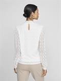 VICIKI L/S HIGH NECK LACE TOP/TB cloud dancer