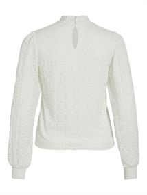 VICIKI L/S HIGH NECK LACE TOP/TB cloud dancer