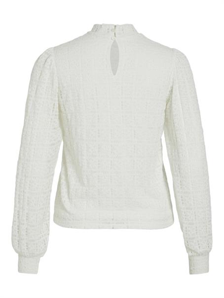 VICIKI L/S HIGH NECK LACE TOP/TB cloud dancer