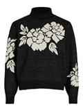 VICILIA HIGH NECK L/S JAQUARD TOP - NOOS black