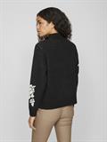 VICILIA HIGH NECK L/S JAQUARD TOP - NOOS black